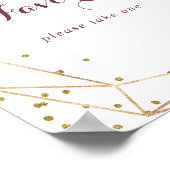 Poster Panneau de Faveurs de Mariage Géométrique Rustique (Coin)