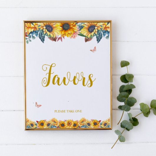 Poster Panneau de Faveurs de Tournesol à l'Aquarelle