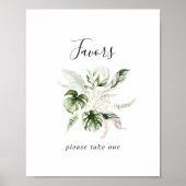 Poster Panneau de Faveurs de Verdure Tropicale en Or (Devant)