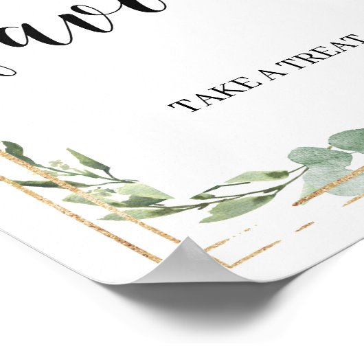 Poster Panneau de faveurs dorées aux feuilles de verdure  (Coin)