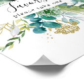 Poster Panneau de Faveurs Fleuris Dorés avec Feuillage Tr (Coin)