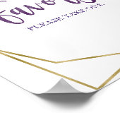 Poster Panneau de Faveurs Floral Aquarelle Or Pourpre (Coin)