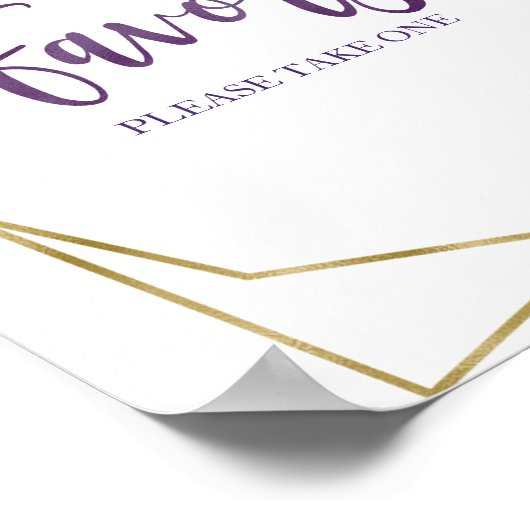 Poster Panneau de Faveurs Floral Aquarelle Or Violet (Coin)