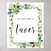 Poster Panneau de Faveurs Florales de Succulentes Vertes  (Devant)