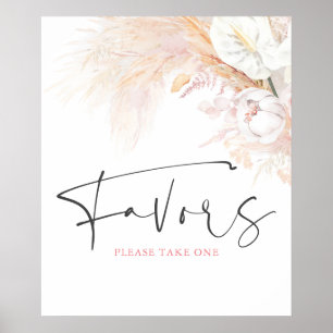 Poster Panneau de faveurs floraux d'herbe des Pampas