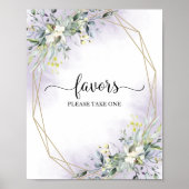 Poster Panneau de faveurs géométriques d'eucalyptus verdu (Devant)