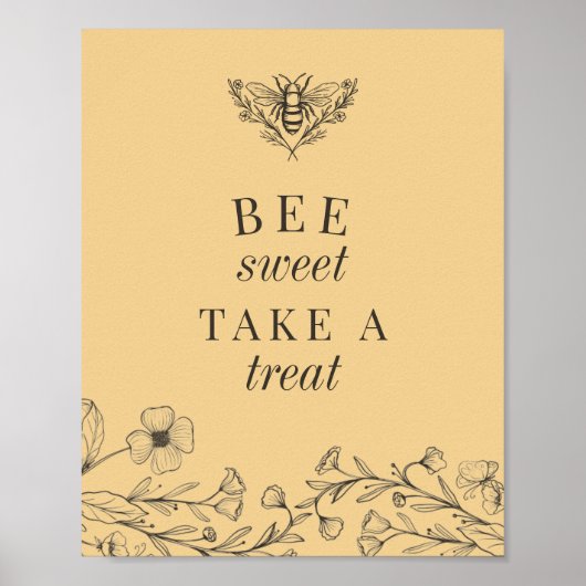 Poster Panneau de faveurs "Gold Bee Sweet Take a Treat" (Devant)
