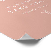 Poster Panneau de faveurs rose blush boho moderne MARLO (Coin)