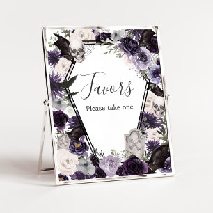 Poster Panneau de Favors de Baby Shower Floral Gothique V