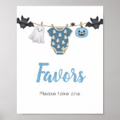 Poster Panneau de Favors de la Lessive de Petit Boo Bleu (Devant)