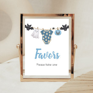 Poster Panneau de Favors de la Lessive de Petit Boo Bleu