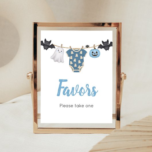 Poster Panneau de Favors de la Lessive de Petit Boo Bleu