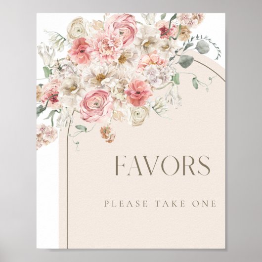 Poster Panneau de Favors de l'Arche Florale Rose (Devant)