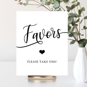 Poster Panneau de FAVORS de mariage élégant simple