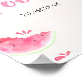 Poster Panneau de Favors pour Baby Shower Fille Pastèque (Coin)