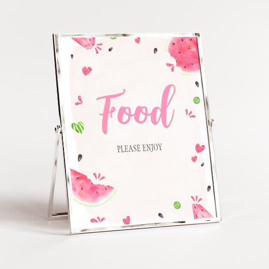Poster Panneau de Favors pour Baby Shower Fille Pastèque