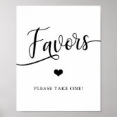 Poster Panneau de FAVURS de mariage élégant simple (Devant)