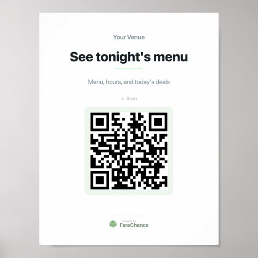 Poster Panneau de fenêtre de code QR pour les restaurants (Devant)