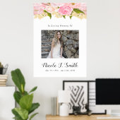 Poster Panneau de fête à la mémoire de l'être cher (Bureau à domicile)