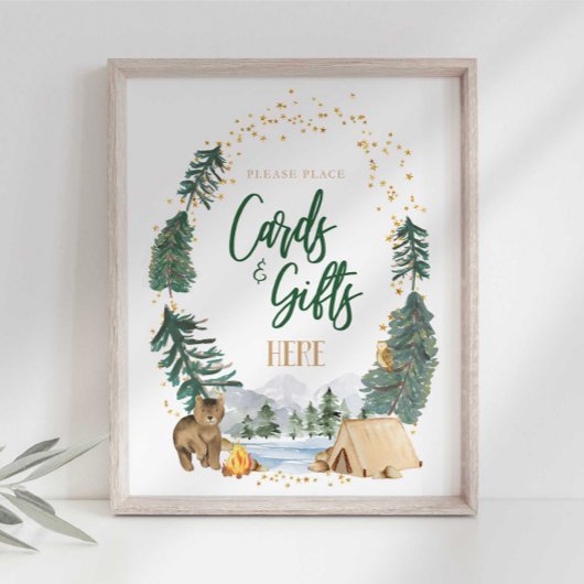 Poster Panneau de fête Cartes et Cadeaux