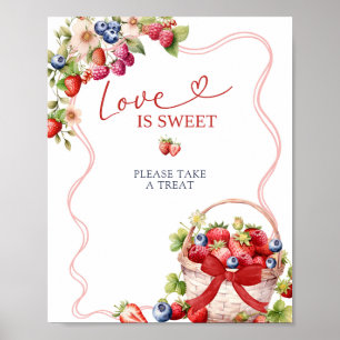 Poster Panneau de fête Coquette Berry In Love Love is Swe