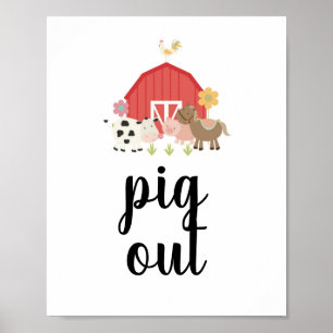 Poster Panneau de fête d'anniversaire à la ferme Panneaux