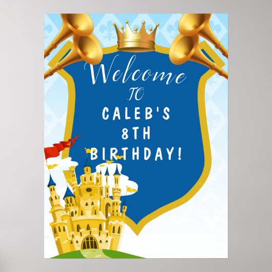 Poster Panneau de fête d'anniversaire Château Prince Roya (Devant)