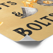 Poster Panneau de fête d'anniversaire de l'excavatrice de (Coin)