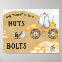 Panneau de fête d'anniversaire de l'excavatrice de