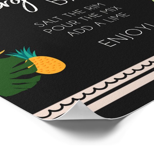 Poster Panneau de Fête d'Anniversaire Tropicale Bar à Mar (Coin)