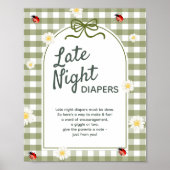 Poster Panneau de Fête de Bébé pour Couches de Nuit de Bé (Devant)