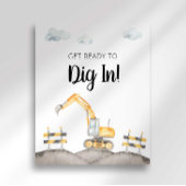 Poster Panneau de fête de camion de construction