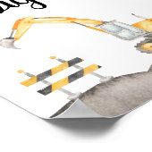 Poster Panneau de fête de camion de construction (Coin)