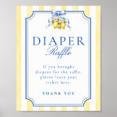 Poster Panneau de fête de diaper raffle pour bébé au citr (Devant)