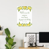 Poster Panneau de fête de fiançailles de verdure de Fleur (Bureau à domicile)