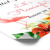 Poster Panneau de Fête de Fiançailles Flamingle Flamingo (Coin)