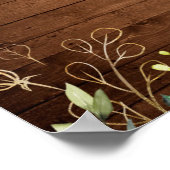 Poster Panneau de fête de fiançailles floral Roses en boi (Coin)