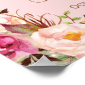 Poster Panneau de Fête de Fiançailles Paillettes Dorées R (Coin)