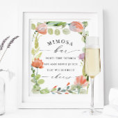 Poster Panneau de Fête de Mariage "Bar Mimosa" Jardin de