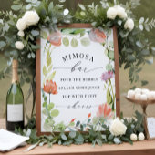 Poster Panneau de Fête de Mariage "Bar Mimosa" Jardin de