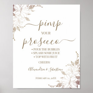 Poster Panneau de Fête de Mariage Floral Lines Pimp your 
