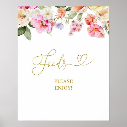 Poster Panneau de fête de nourriture florale simple de pr (Devant)