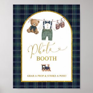Poster Panneau de fête de Photobooth à carreaux Gingham B
