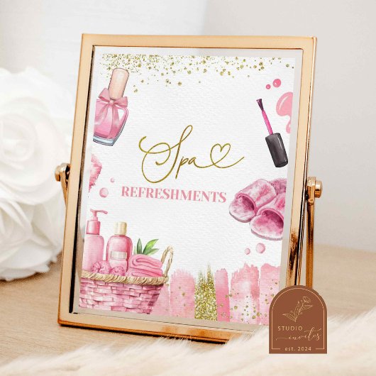 Poster Panneau de fête de rafraîchissements de Spa