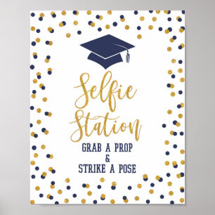 Poster Panneau de fête de remise des diplômes de la marin