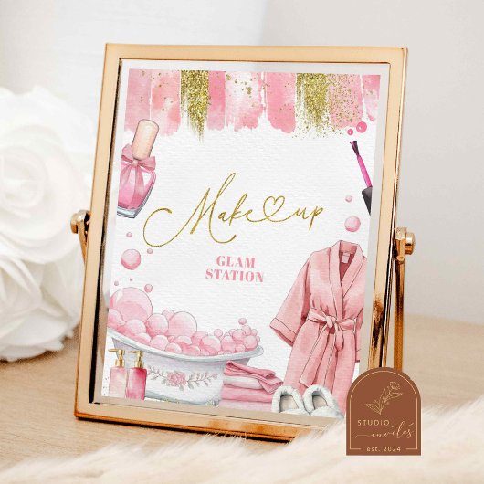 Poster Panneau de fête de spa de section de maquillage