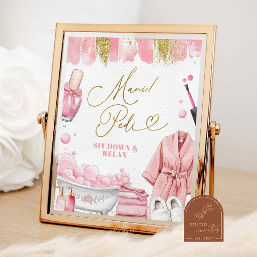 Poster Panneau de fête de spa Mani Pedi
