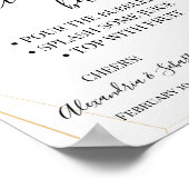 Poster Panneau de Fête des mariées à barres Mimosa Roses  (Coin)