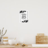 Poster Panneau de Fête des mariées Black Modern Floral Ac (Cuisine)