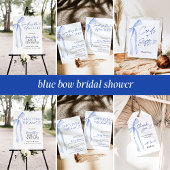 Poster Panneau de Fête des mariées Bleu Bow Mimosa Bar